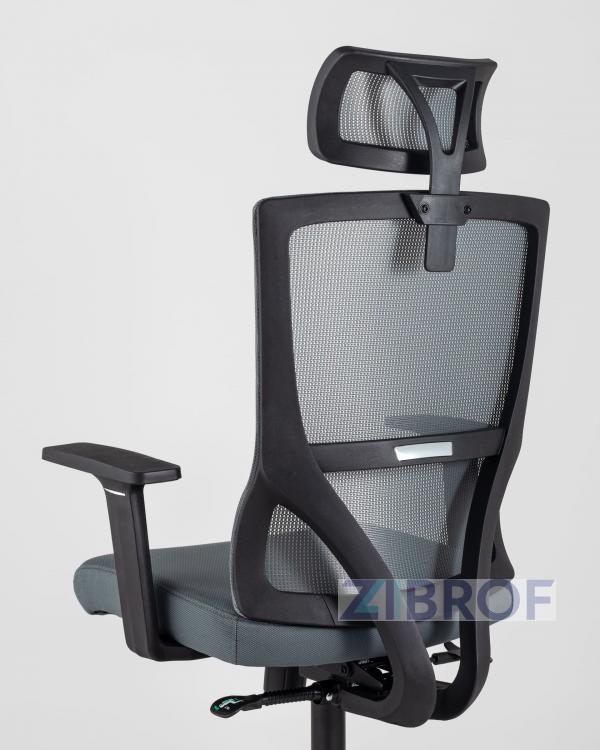 Компьютерное кресло для руководителя TopChairs Local офисное серое обивка сетка ткань крестовина пластик Компьютерное кресло для руководителя TopChairs Local офисное серое обивка сетка ткань крестовина пластик