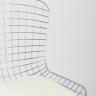 Стул обеденный Bertoia хромированный металл с белой подушкой из экокожи