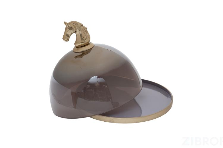 69-22295 Блюдо с крышкой декоративное "Horse" d26*Н25.5см