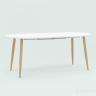Стол обеденный Берген белый раскладной 120 (180)*80 Стол обеденный Берген белый раскладной 120 (180)*80