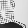 Стул обеденный Bertoia металлический черный с черной подушкой из экокожи Стул обеденный Bertoia металлический черный с черной подушкой из экокожи