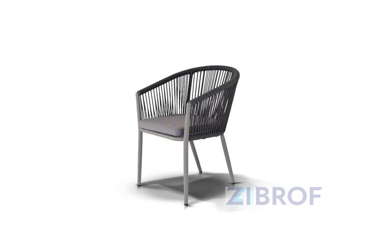 "Марсель" плетеный стул из полиэфирных лент, цвет темно-серый