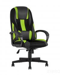 Геймерское кресло TopChairs ST-CYBER 9 GREEN ткань/экокожа черный/зеленый