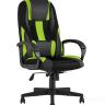 Геймерское кресло TopChairs ST-CYBER 9 GREEN ткань/экокожа черный/зеленый
