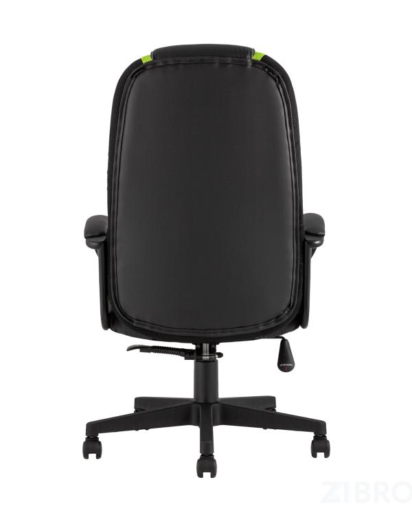 Геймерское кресло TopChairs ST-CYBER 9 GREEN ткань/экокожа черный/зеленый