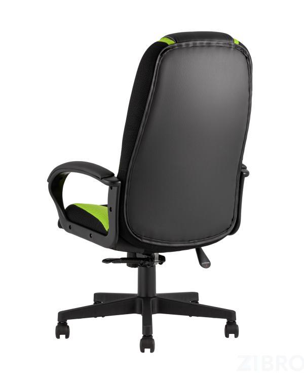 Геймерское кресло TopChairs ST-CYBER 9 GREEN ткань/экокожа черный/зеленый