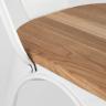 Стул TOLIX WOOD белый глянцевый, каркас металлический, сиденье деревянное