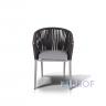 "Бордо" плетеный стул из полиэфирных лент, цвет темно-серый