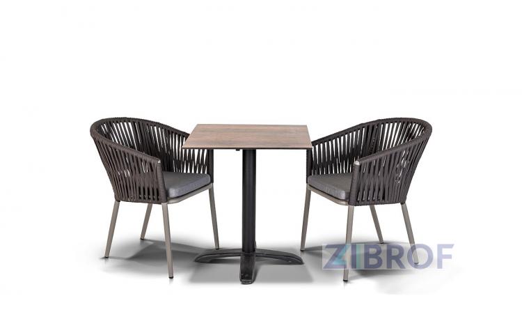 "Бордо" плетеный стул из полиэфирных лент, цвет темно-серый