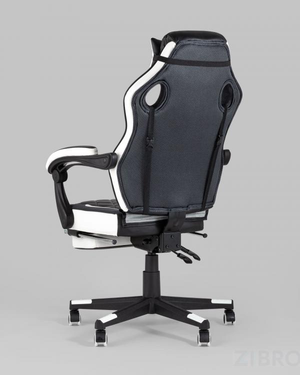 Игровое кресло компьютерное TopChairs Virage черно-белое геймерское