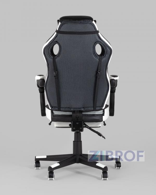 Игровое кресло компьютерное TopChairs Virage черно-белое геймерское