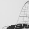 Стул обеденный Eiffel из хромированного металла с черной подушкой из экокожи Стул обеденный Eiffel из хромированного металла с черной подушкой из экокожи