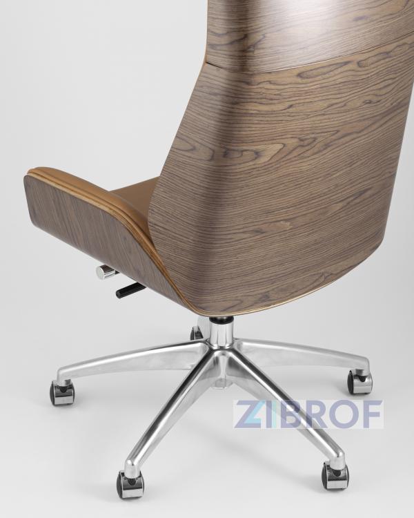TopChairs Crown офисное для руководителя коричневое, обивка экокожа, металлический каркас TopChairs Crown офисное для руководителя коричневое, обивка экокожа, металлический каркас