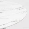 Стол обеденный Хьюстон круглый, стеклянный столешница белая с рисунком под мрамор