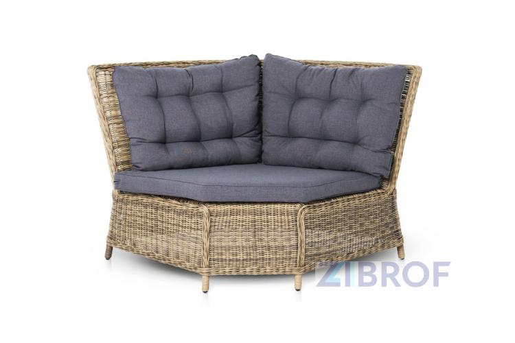 Бергамо, плетеный угловой диванный модуль, соломенный