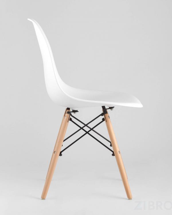 Стул Eames DSW белый пластиковый, сталь, натуральный массив бука, 4 шт.