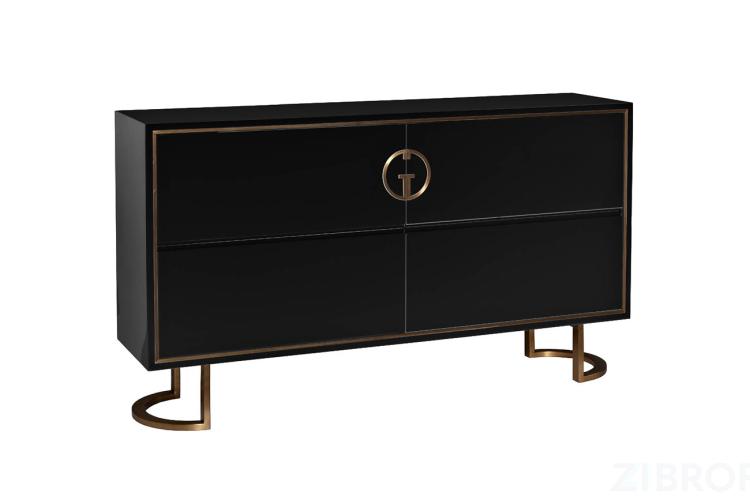 Комод Garda Decor черный с золотом