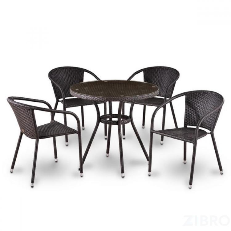 Комплект плетеной мебели T283ANT/Y137C-W51 Brown 4Pcs