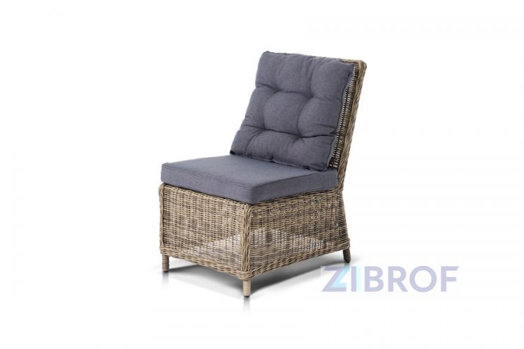 Бергамо, плетеный центральный модуль дивана, соломенный