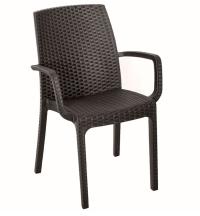 Стул B:rattan INDIANA с подлокотниками, коричневый