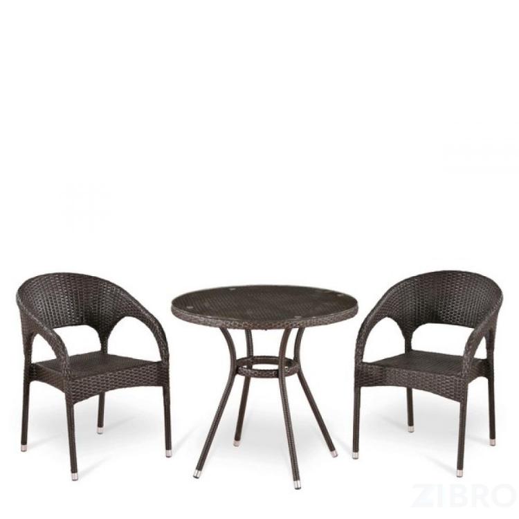 Комплект плетеной мебели T283ANT/Y90C-W51 Brown 2Pcs