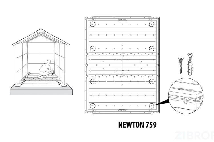 Сарай пластиковый Newton 759, серый