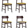 Комплект из четырех стульев ODEN мягкая тканевая желтая обивка