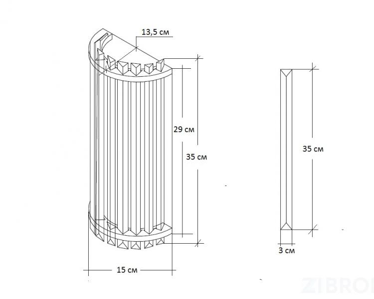 62GDW-D007K5B/350 Бра LLOYD S 15*11*35см