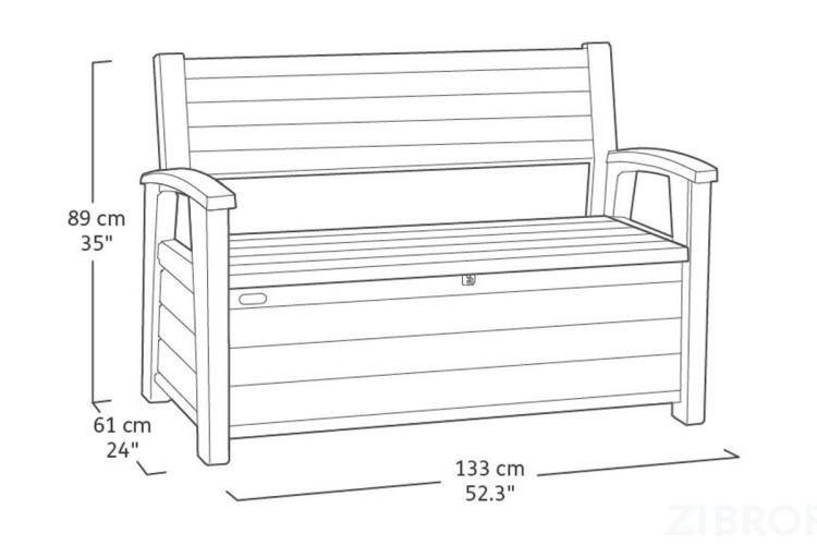 Сундук-скамья HUDSON STORAGE BENCH, коричневый