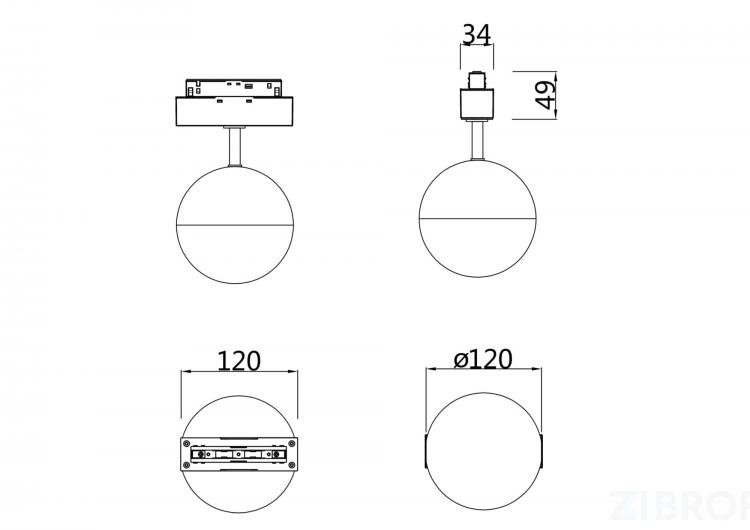 Трековый светильник Technical TR017-2-10W3K-W