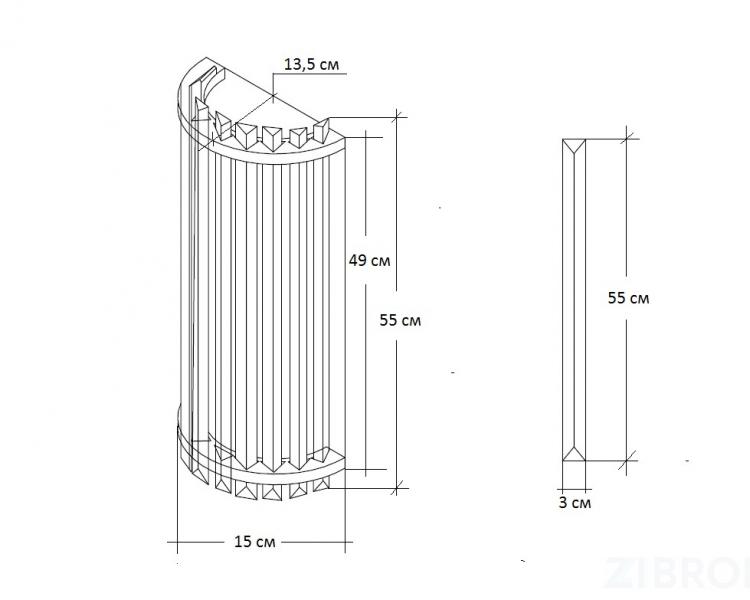 62GDW-D007K5B/550 Бра LLOYD M 15*11*55 см