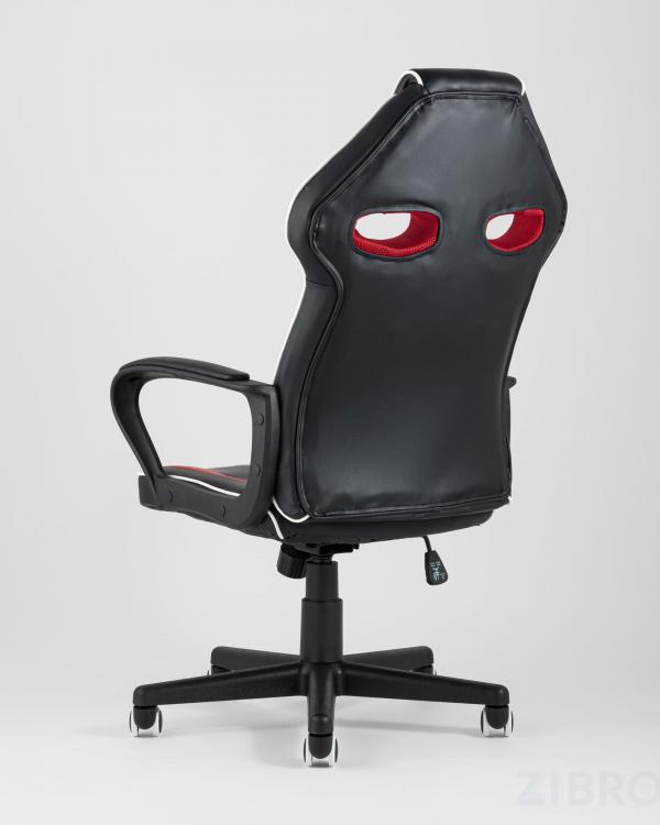 Игровое кресло компьютерное TopChairs Racer Lighti черное с красным геймерское