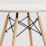 Стол EAMES DSW D80 бежевый, столешница МДФ, ножки массив бука