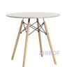 Стол EAMES DSW D80 бежевый, столешница МДФ, ножки массив бука