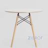 Стол EAMES DSW D80 бежевый, столешница МДФ, ножки массив бука
