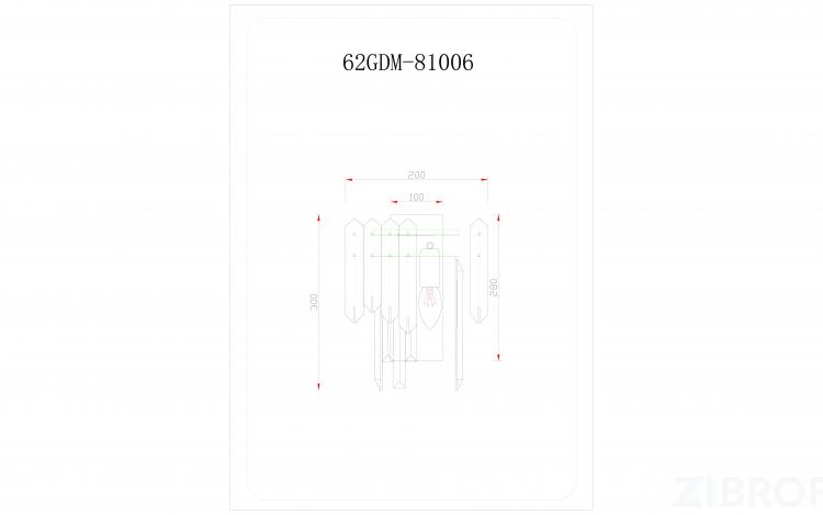 62GDM-81006  Бра VIittoria S золото 20*34см