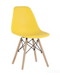 Стул Style DSW желтый, литой полипропилен, стальной каркас, натуральный массив бука