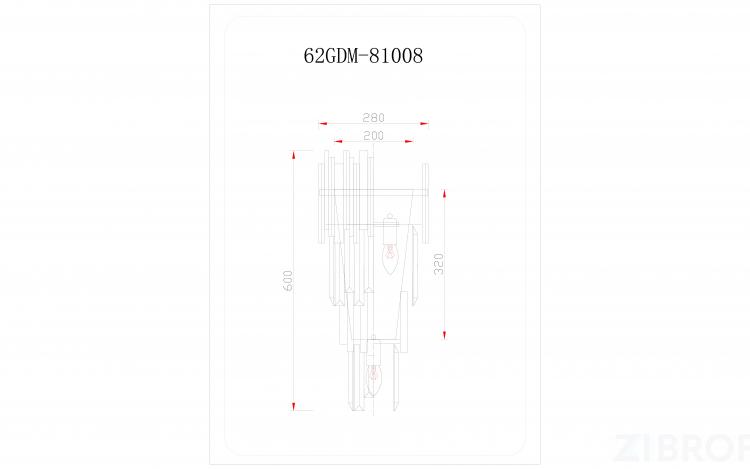 62GDM-81008 Бра Vittoria M золото 27*17*54см
