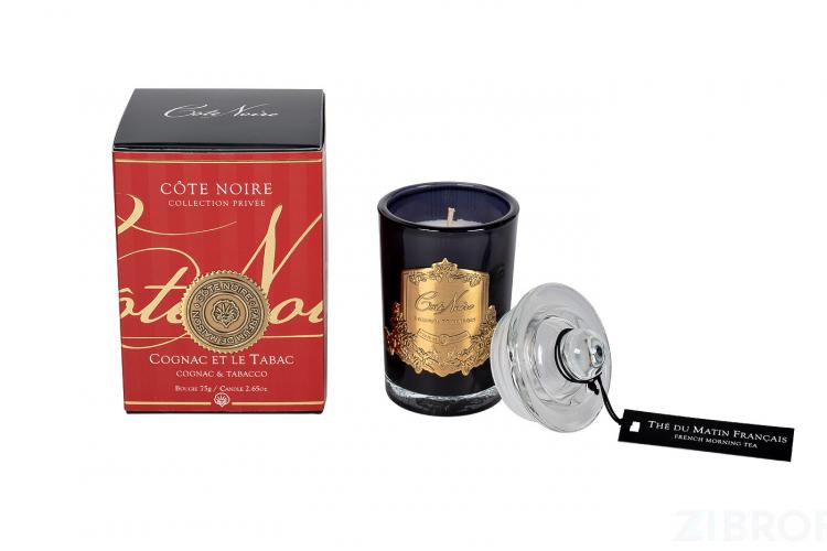 96СN7524 Свеча ароматическая Cognac/Tobacco в стакане в упаковке 75 гр.