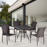 Комплект плетеной мебели T283BNT-W2390/Y282A-W52 Brown 4Pcs Комплект плетеной мебели T283BNT-W2390/Y282A-W52 Brown 4Pcs