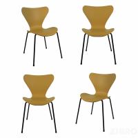 Комплект из 4-х стульев Seven Style горчичный с чёрными ножками