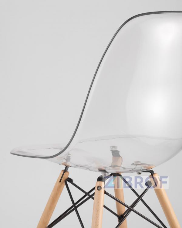 Eames стол стеклянный D80, 2 стула прозрачных