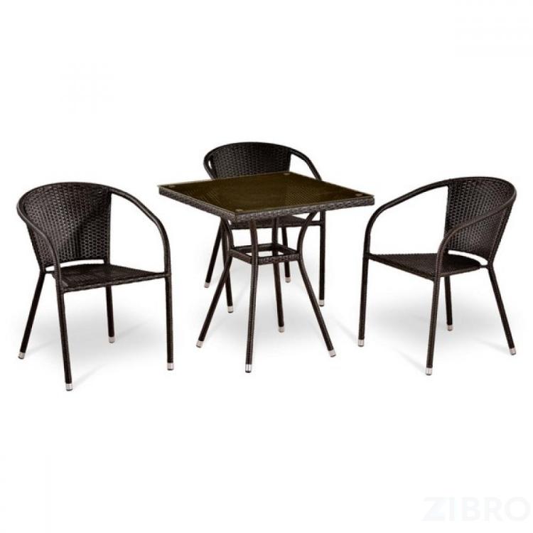 Комплект плетеной мебели T283BNT/Y137C-W51 Brown 3Pcs
