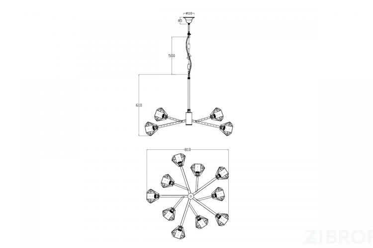 20MD3471-10G Светильник потолочный d88*60см
