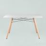 Стол Eames DSW Rectangle белый, каркас дерево и сталь, столешница МДФ