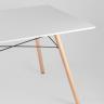 Стол Eames DSW Rectangle белый, каркас дерево и сталь, столешница МДФ