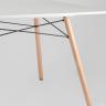 Стол Eames DSW Rectangle белый, каркас дерево и сталь, столешница МДФ