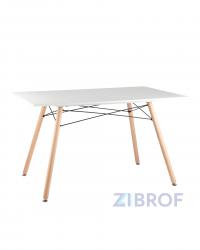 Стол Eames DSW Rectangle белый, каркас дерево и сталь, столешница МДФ