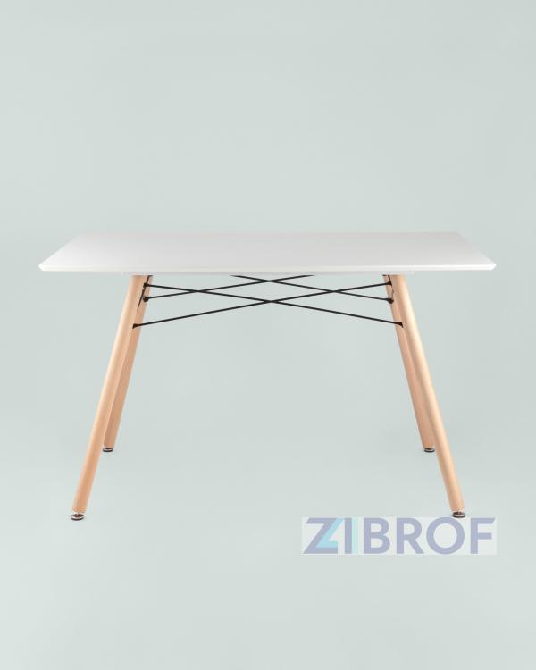 Стол Eames DSW Rectangle белый, каркас дерево и сталь, столешница МДФ