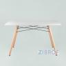 Стол Eames DSW Rectangle белый, каркас дерево и сталь, столешница МДФ